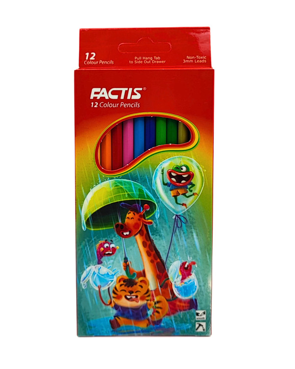 مداد رنگی 12 رنگ جعبه مقوایی فکتیس