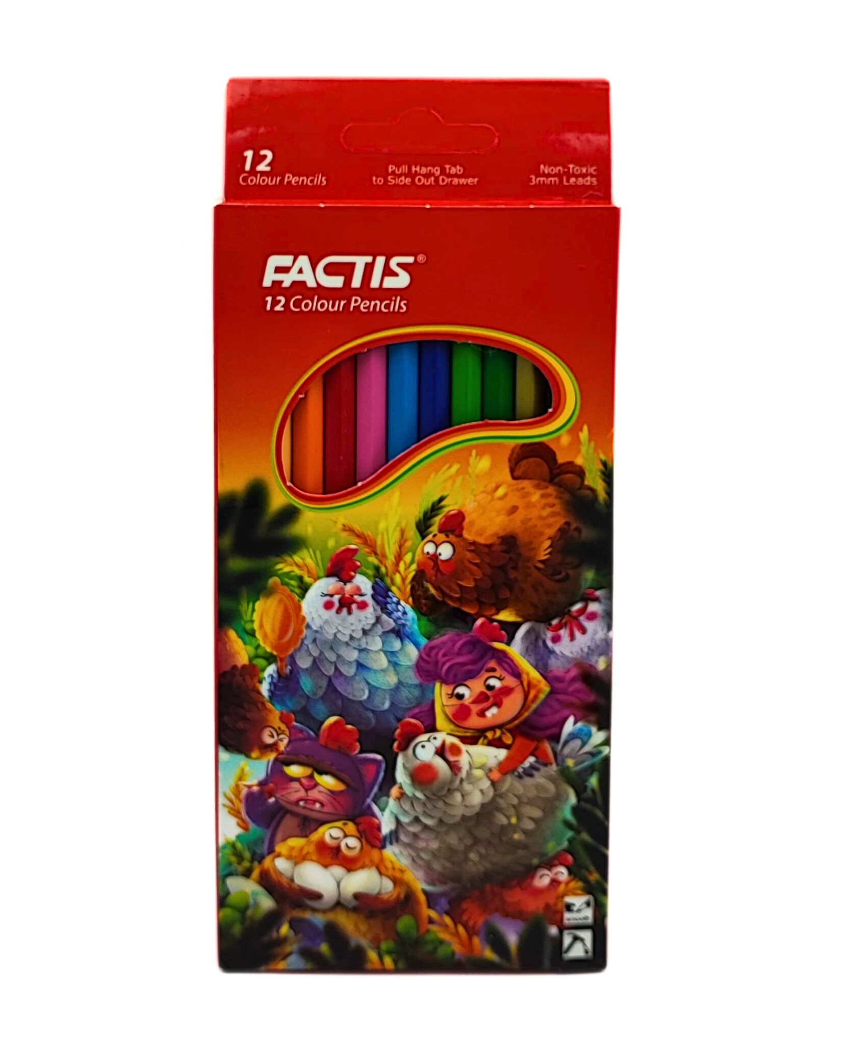 مداد رنگی 12 رنگ جعبه مقوایی فکتیس