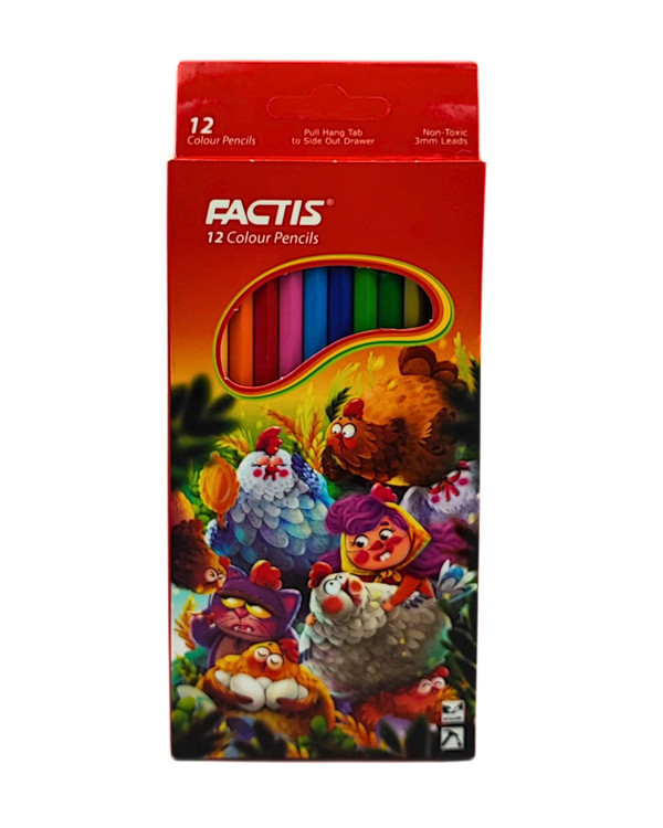 مداد رنگی 12 رنگ جعبه مقوایی فکتیس