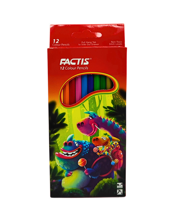 مداد رنگی 12 رنگ جعبه مقوایی فکتیس