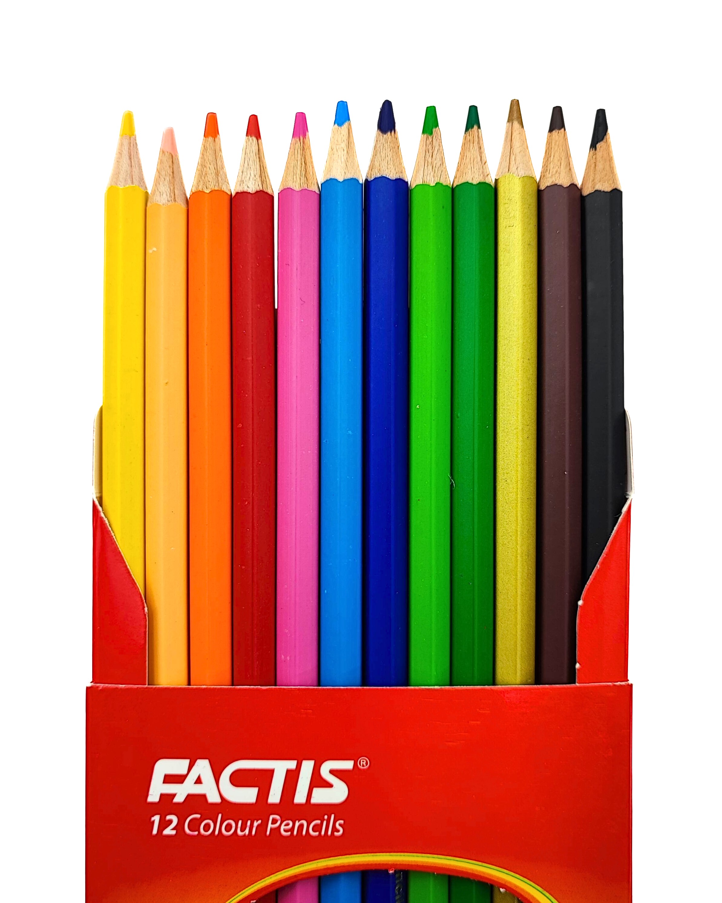 مداد رنگی 12 رنگ جعبه مقوایی فکتیس