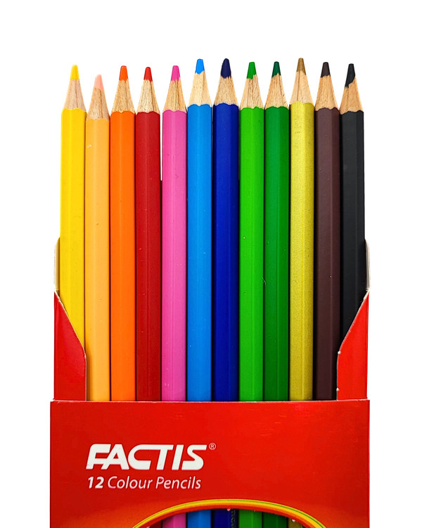 مداد رنگی 12 رنگ جعبه مقوایی فکتیس