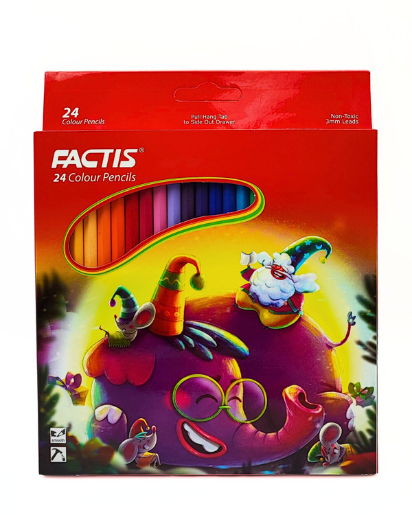 مداد 24 رنگ جعبه مقوایی فکتیس