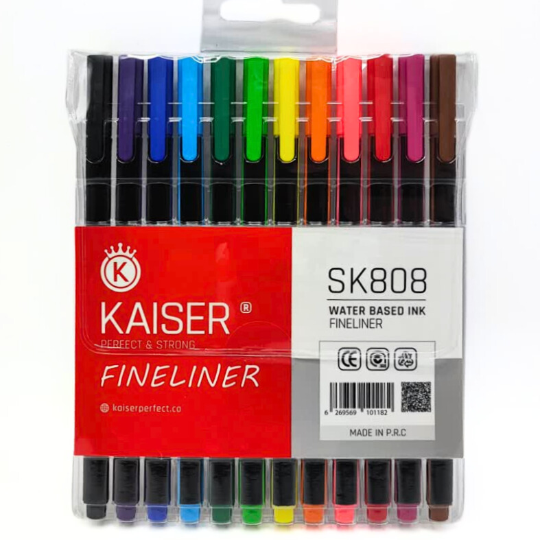 روانویس نوک نمدی ۱۲ رنگ مدل sk808 کایزر