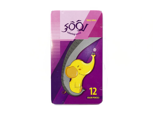 مداد رنگی 12 رنگ جعبه فلزی لوکی