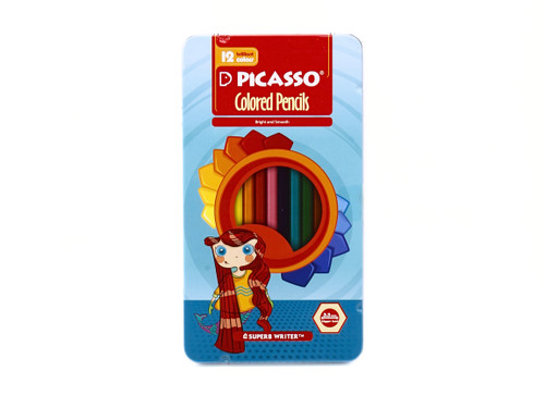 مداد رنگی 12 رنگ جعبه فلزی پیکاسو